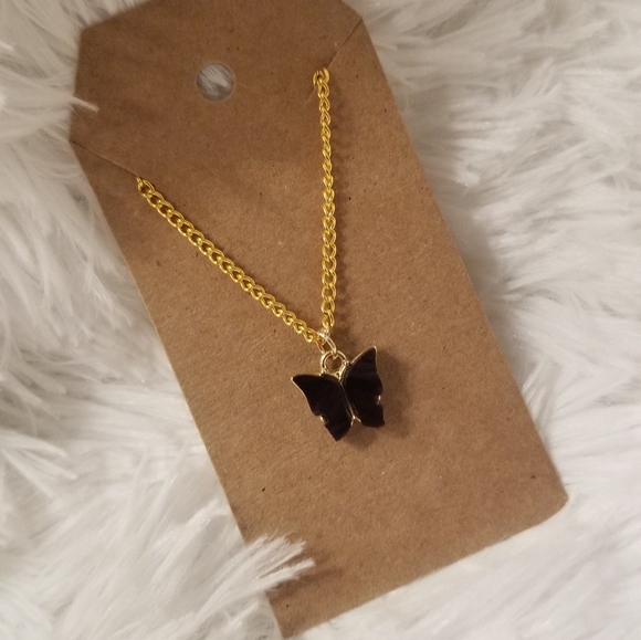 Black Butterfly Necklace 18 Inches - Picture 9 of 16